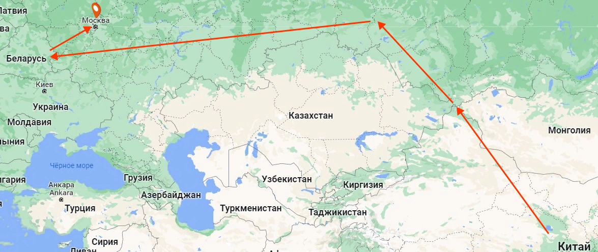 Схематический путь грузов через таможню в Беларуси