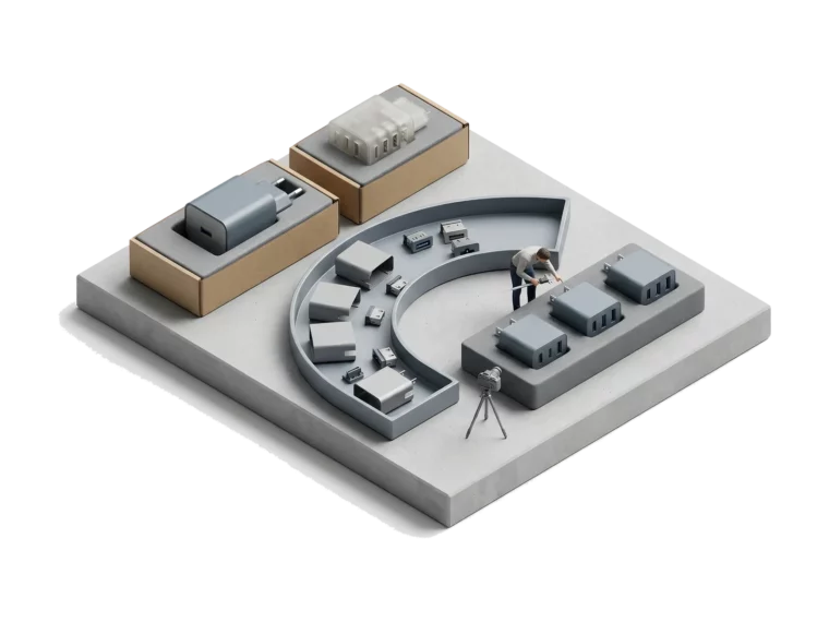 ODM-производство адаптера с дополнительными портами: исходный образец, 3D-модель, лоток корпусов и проверка готовых образцов
